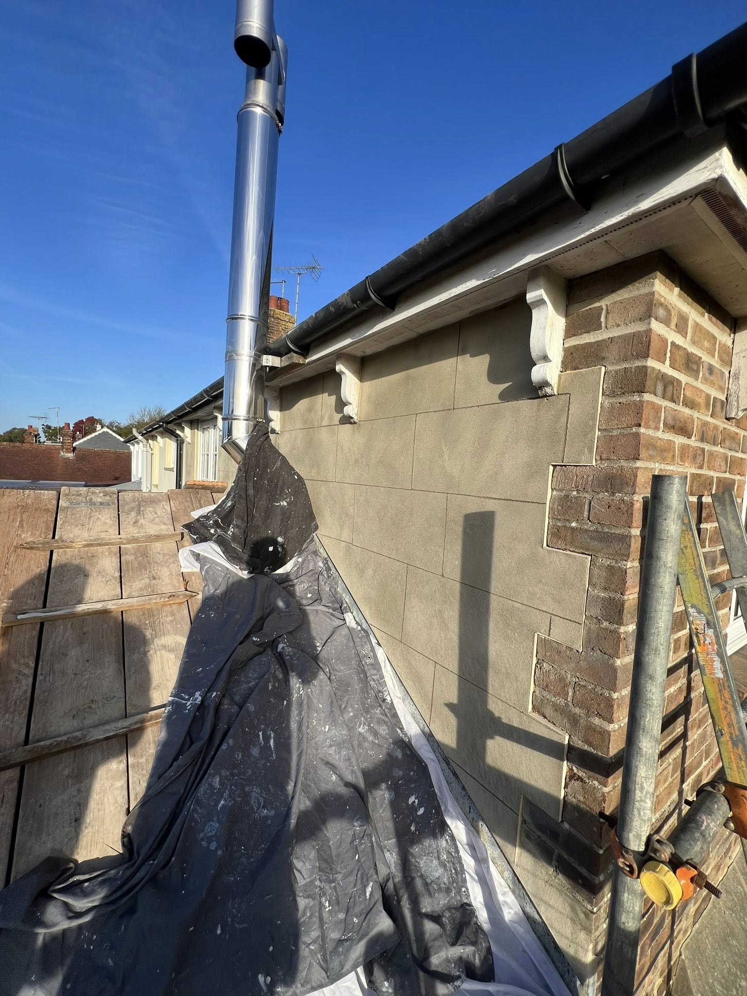 Guttering and downpipe installation